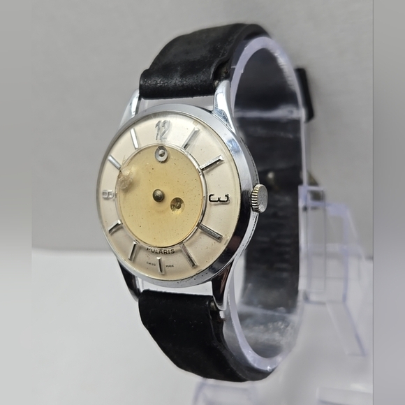 Mens Vintage Polaris Mystery Dial 1960s Manual Wind Watch Runs Read Description - Picture 2 of 16